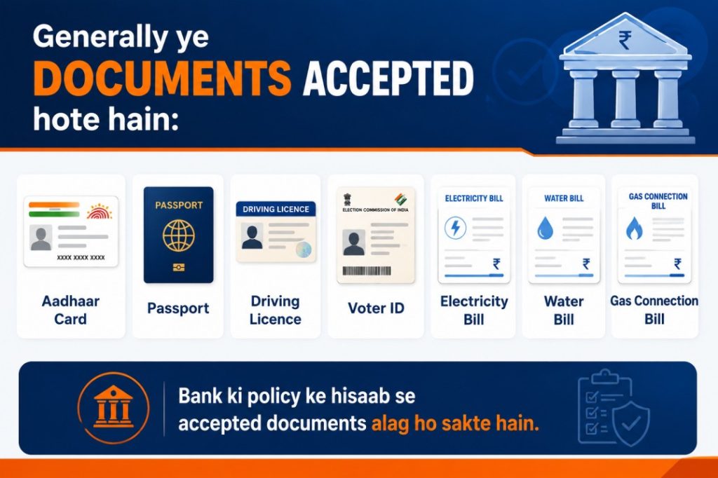 Bank Address change Required Doc