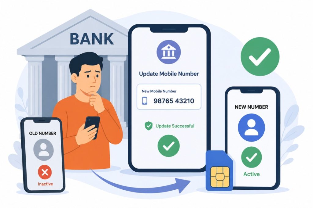 Bank Mobile Number Update Kaise Karein Old Number Band Hai